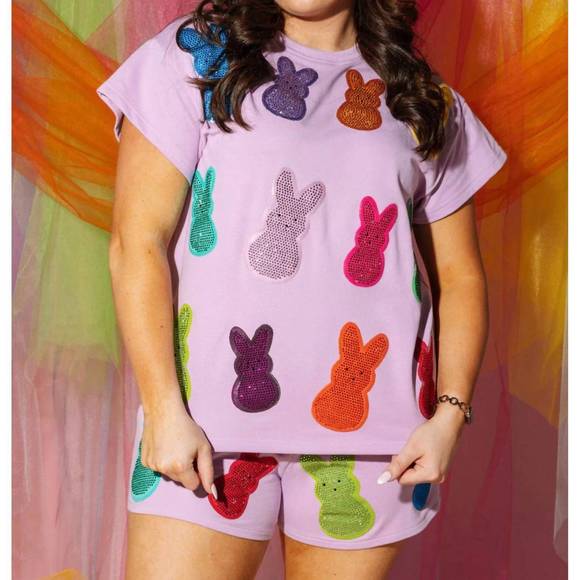 Lily Sequin Peeps Puff Sleeve Top